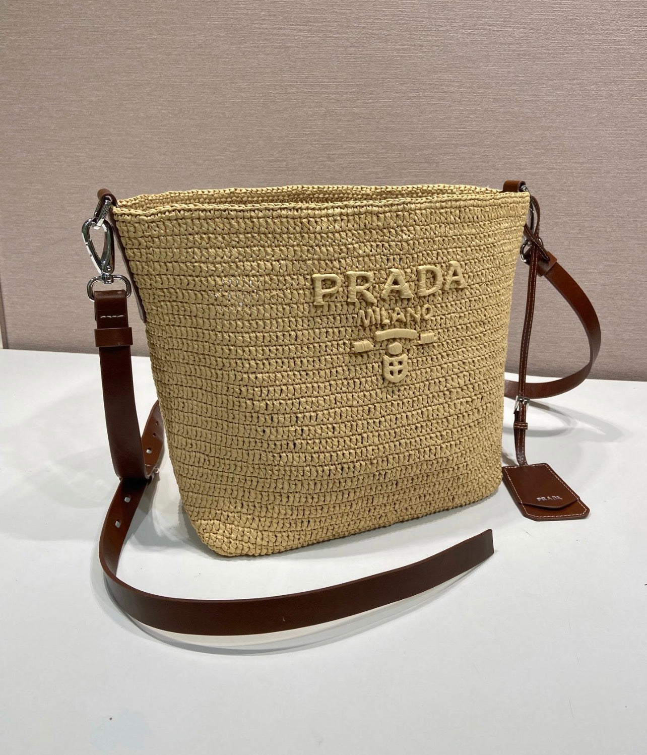 Raffia Bucket Bag