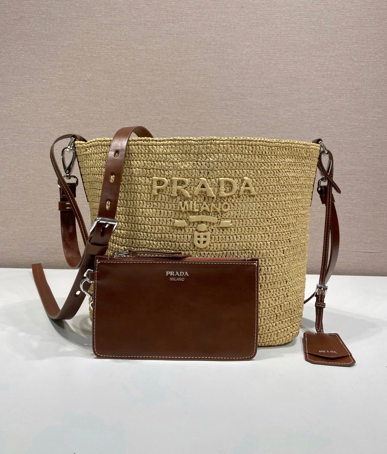 Raffia Bucket Bag
