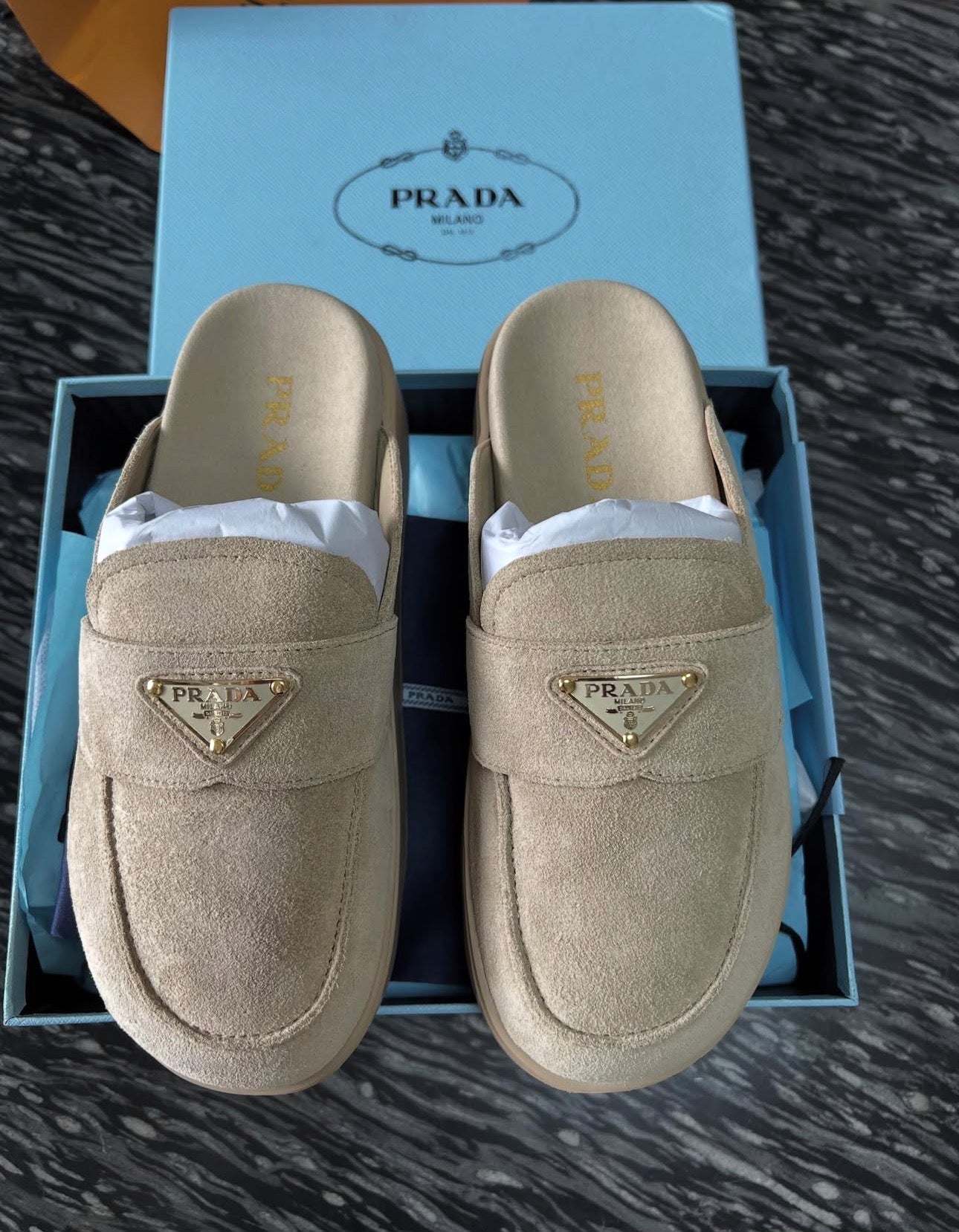 Suede Mules