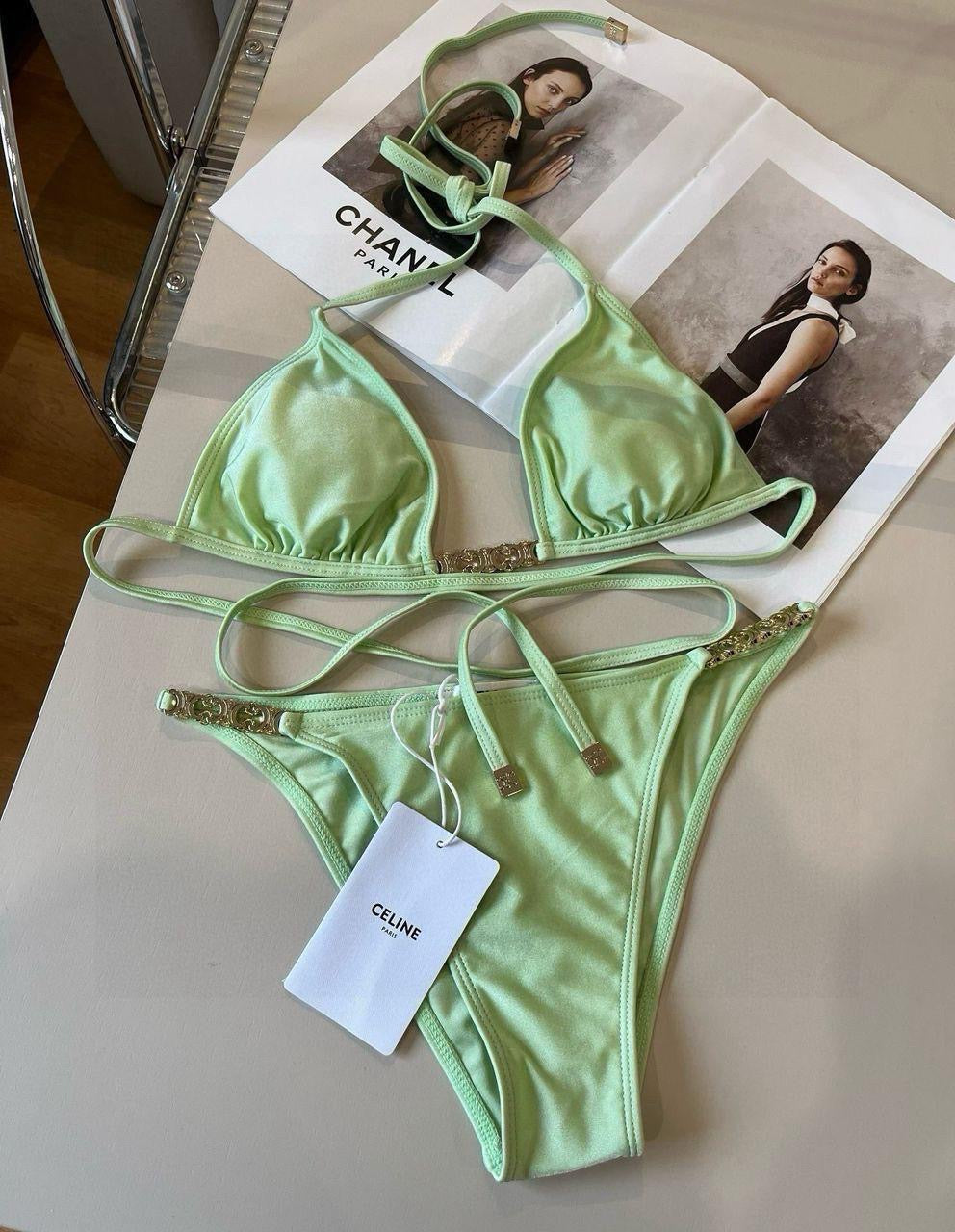 Lime green bikini