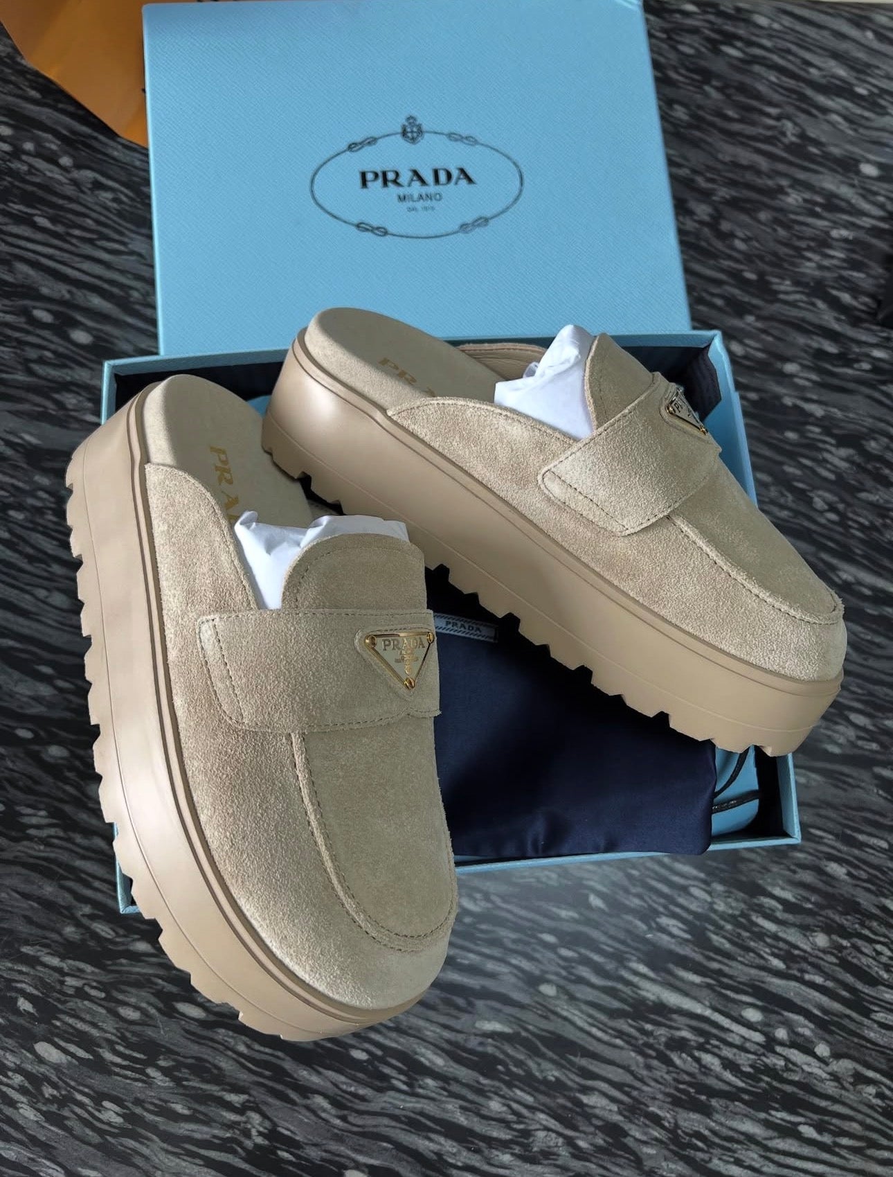 Suede Mules