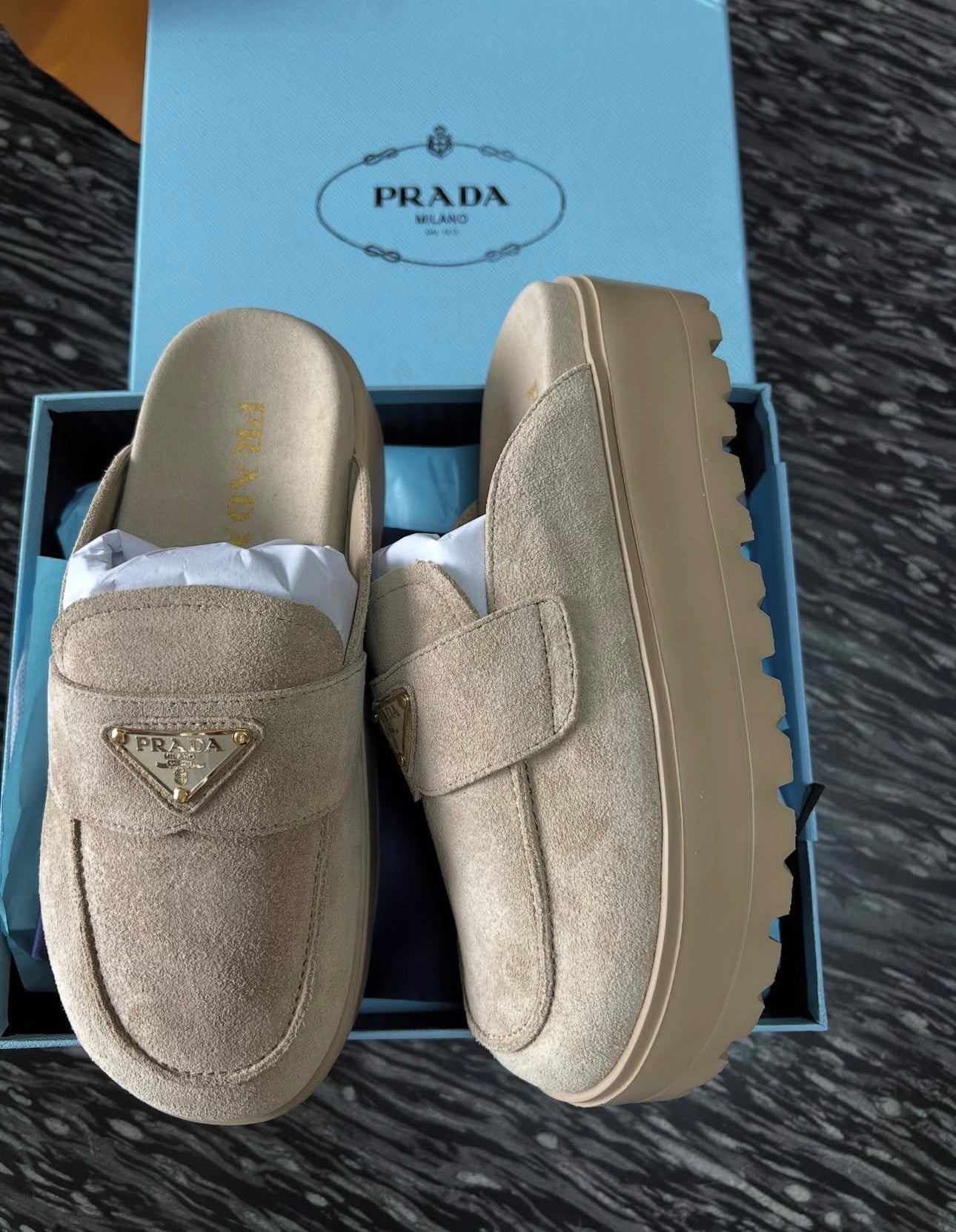 Suede Mules