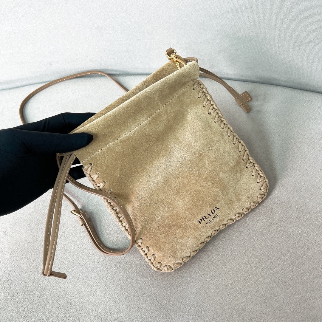 Suede Pouch Bag