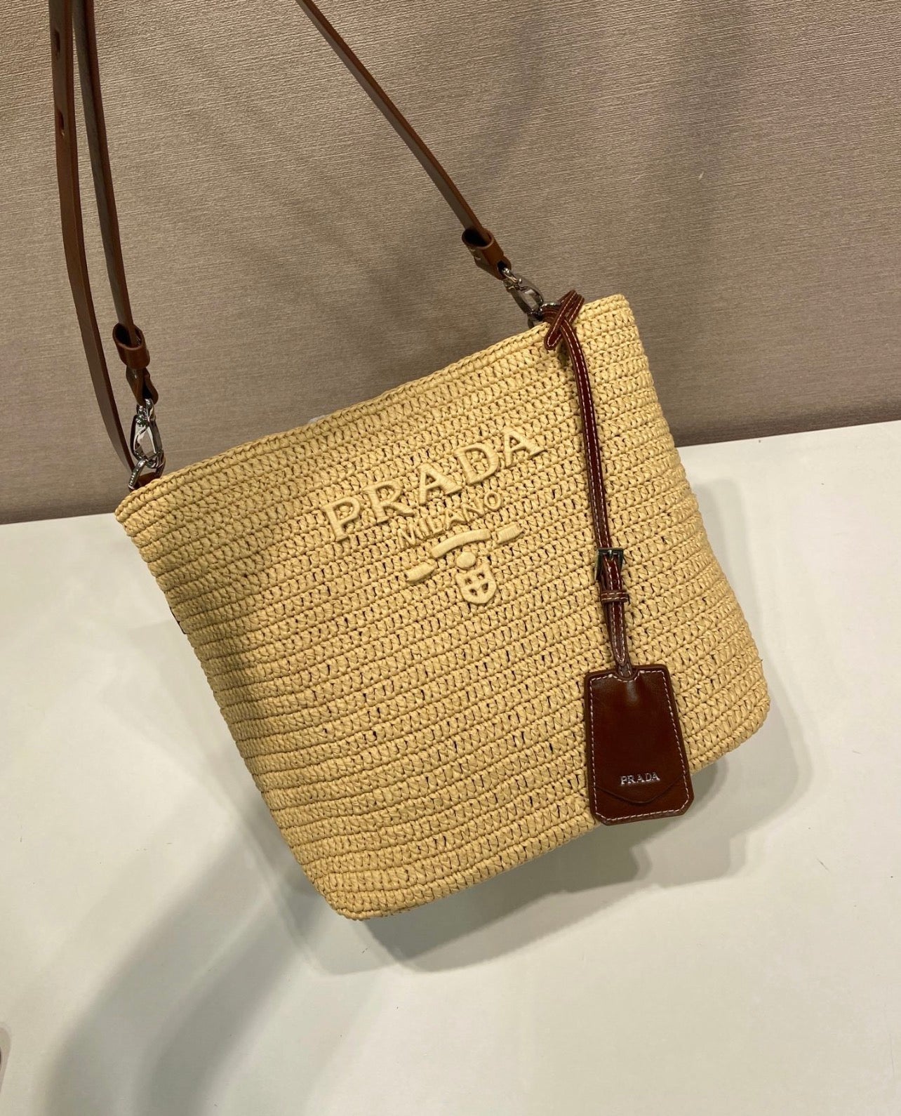 Raffia Bucket Bag