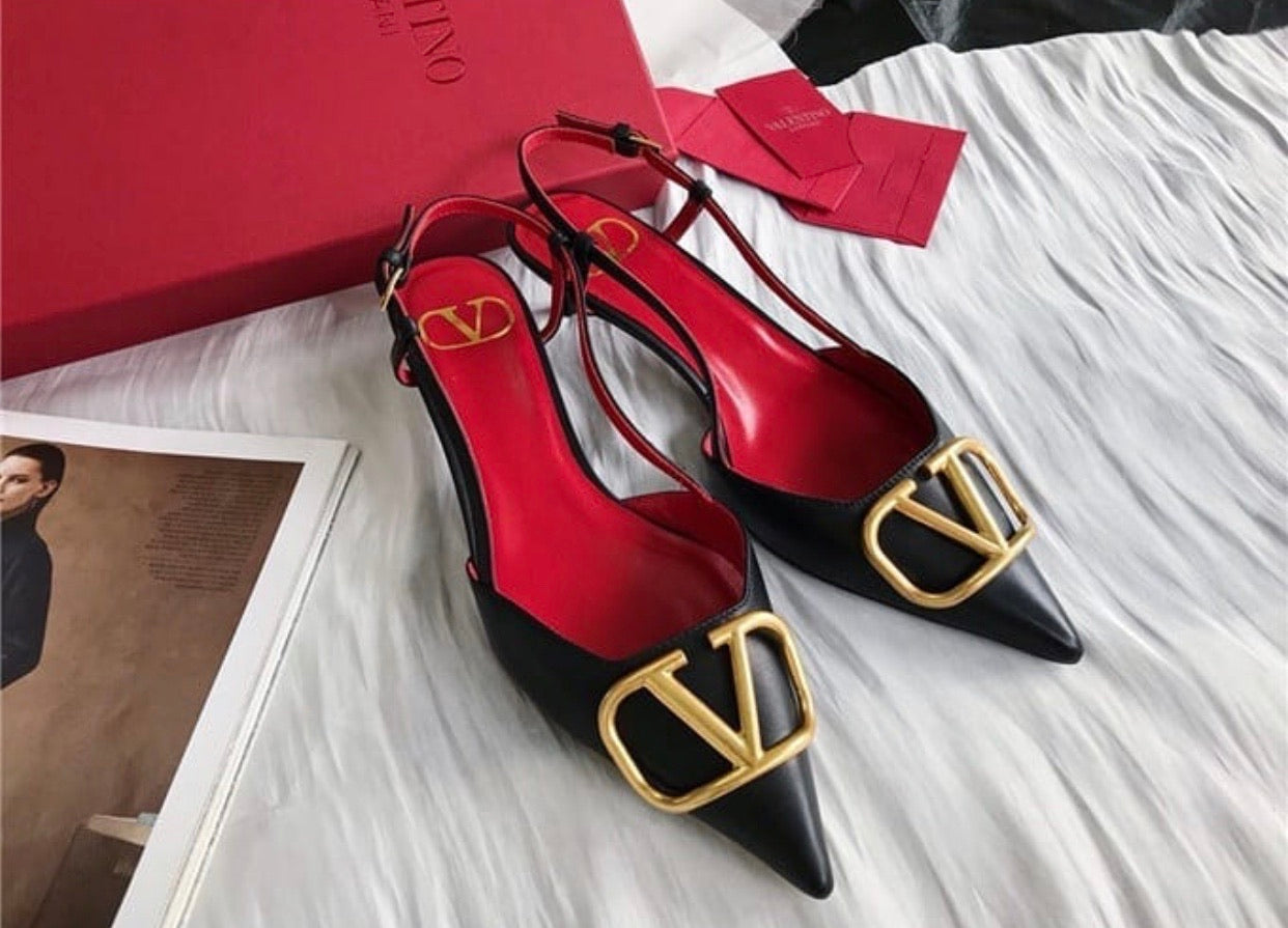 V Logo Slingback 4cm