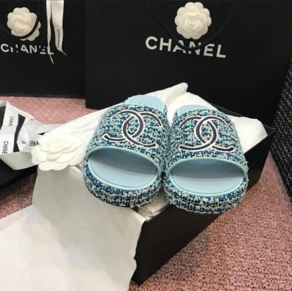 Tweed Sandals