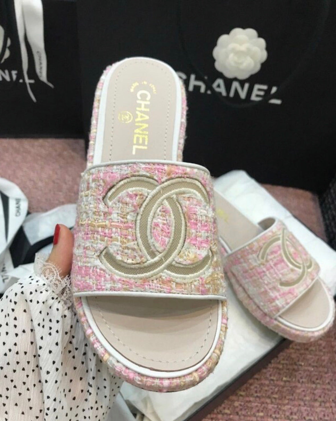 Tweed Sandals